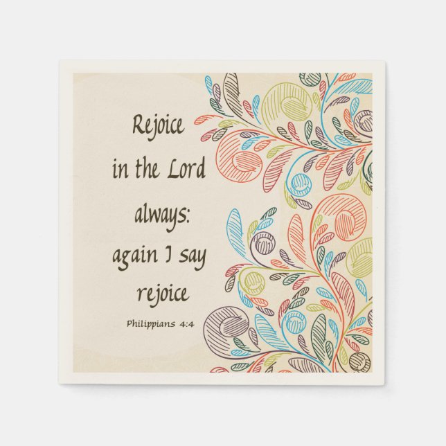 Rejoice in the Lord Napkins (Front)