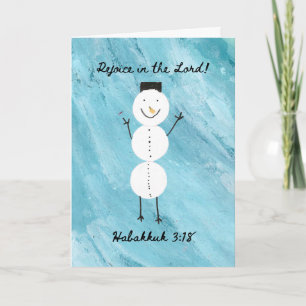 Rejoice in the Lord Snowman Holiday Card