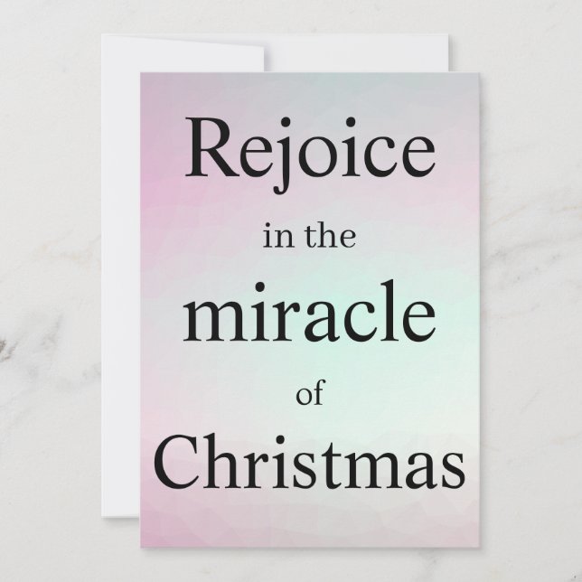 Rejoice In The Miracle Of Christmas Thank You Card (Front)