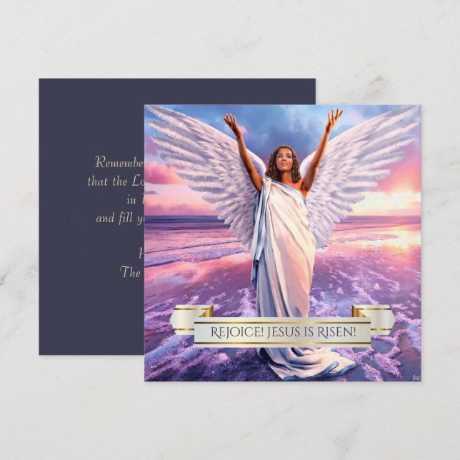 Rejoice! Jesus is Risen. Religious Easter Cards (Front/Back)