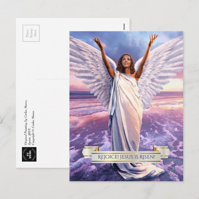 Rejoice! Jesus is Risen. Religious Easter Postcard (Front/Back)