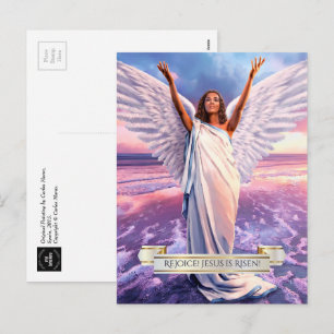 Rejoice! Jesus is Risen. Religious Easter Postcard