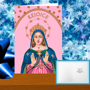 Rejoice! (Latin: Gaudete!) Upper Torso BVM Advent Card