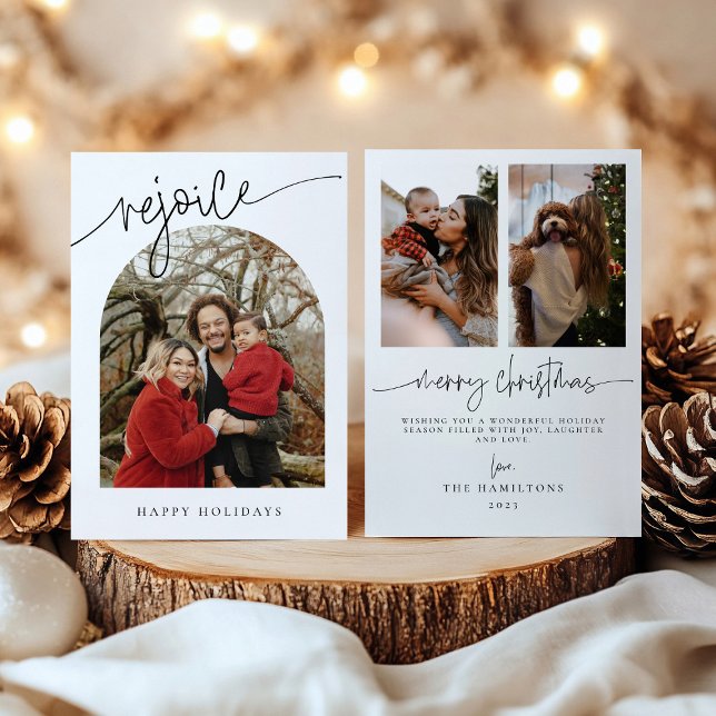 Rejoice Minimalist Family Christmas Holiday card (Creator Uploaded)