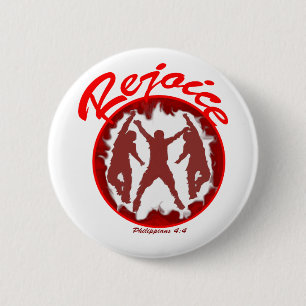 Rejoice - Philippians 4.4 6 Cm Round Badge