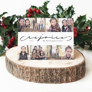 Rejoice photo collage religious Christmas card
