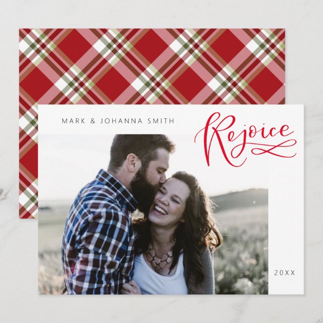 Rejoice Religious Christmas Flat Holiday Card (Front/Back)