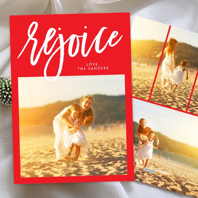 :Rejoice" Religious Christmas Photo  Holiday Card (Creator Uploaded)