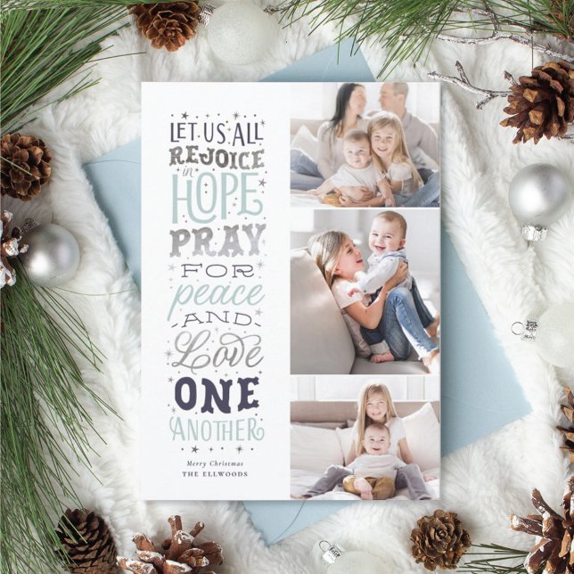 Rejoice Religious Faux Silver Foil Christmas Card (Creator Uploaded)