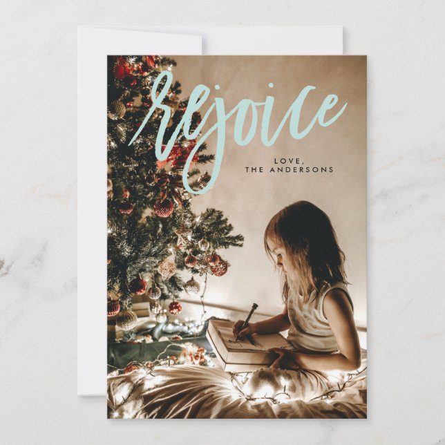 Rejoice Religious Holidays Holiday Photo Card (Front)