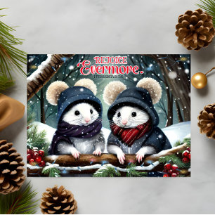 Rejoice Scripture Cute Christmas Mice Christian  Holiday Card