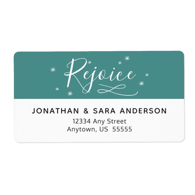 Rejoice | Teal and White Christmas (Front)