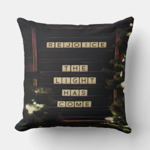 Rejoice The Light Has Come Isaiah 60 Bible Verse Cushion