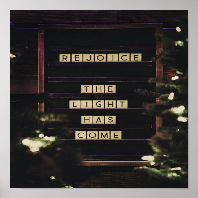 Rejoice The Light Has Come Isaiah 60 Bible Verse Poster (Front)