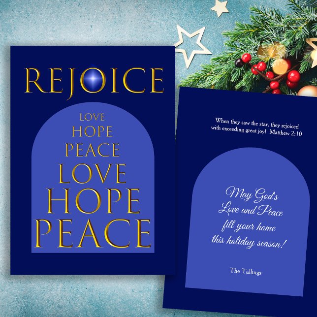 Rejoice this Christmas Christian Blue Invitation (Creator Uploaded)