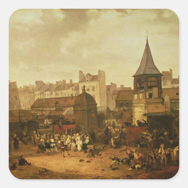 Rejoicing at Les Halles Square Sticker (Front)