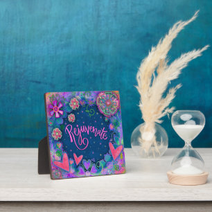 Rejuvenate Floral Hearts Fun Inspirivity Plaque
