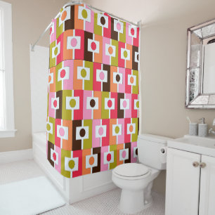 Rektangel Mid Century Modern Geometric Colourful Shower Curtain