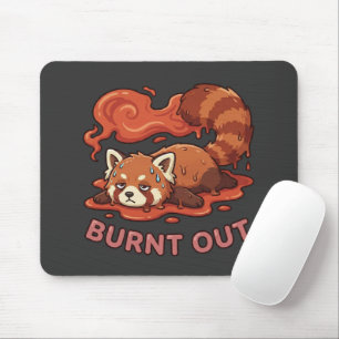 Relatable "Burnt Out" Red Panda – Cute Melted Aest Mouse Mat