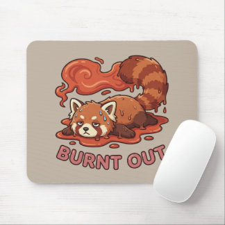 Relatable "Burnt Out" Red Panda – Cute Melted Aest Mouse Mat