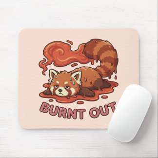 Relatable "Burnt Out" Red Panda – Cute Melted Aest Mouse Mat