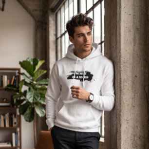 Relatable "I'm Not In A Mood" Slogan White Paint Hoodie