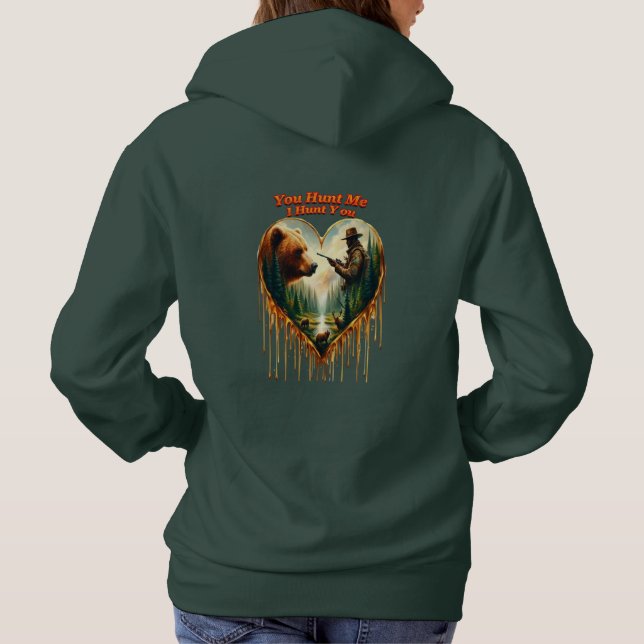 Relationship Between Hunter grizzly Bear and Deer  Hoodie (Back)