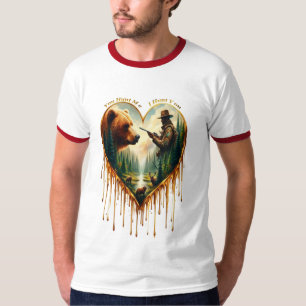 Relationship Between Hunter grizzly Bear and Deer  T-Shirt