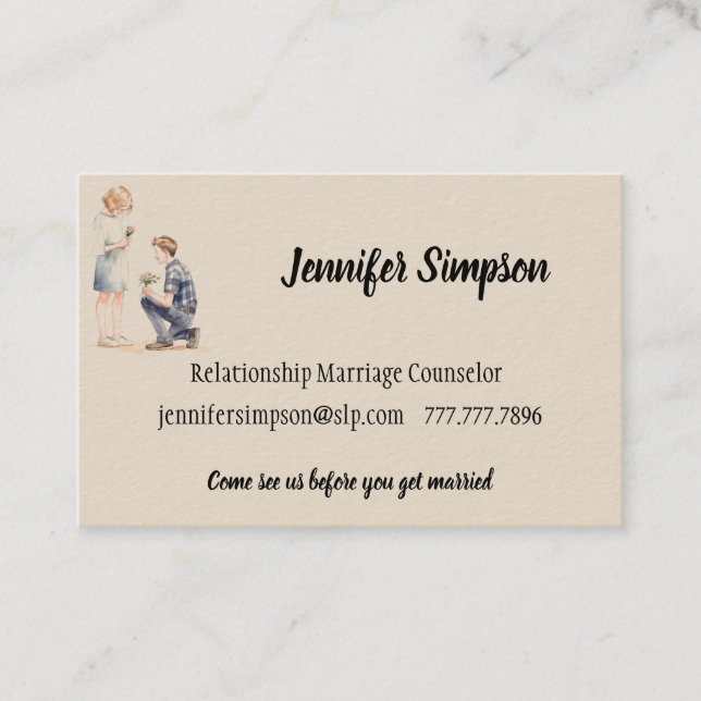 Relationship Coaching Marriage Counselling  Business Card (Front)