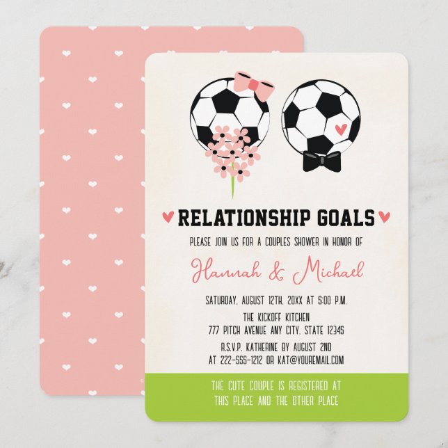 Relationship Goals Soccer Couples Shower Invitation (Front/Back)