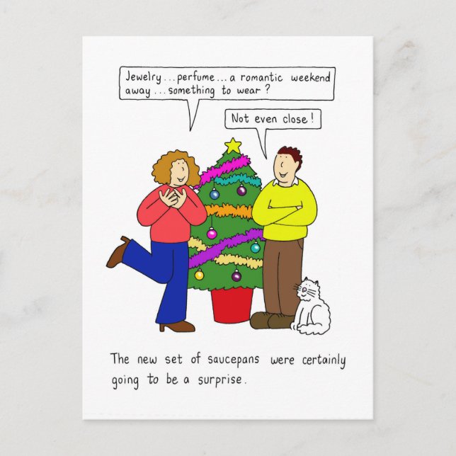 Relationship Humour the Practical Christmas Gift Holiday Postcard (Front)