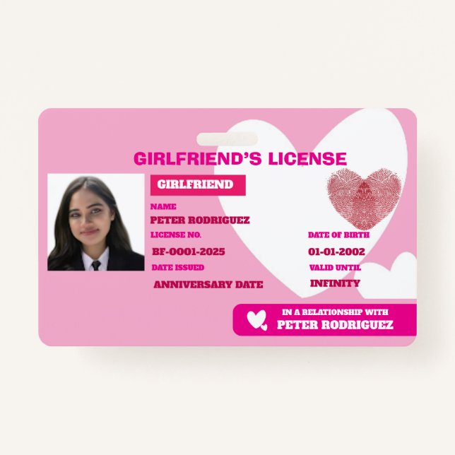 Relationship License Card ID Badge (Front)