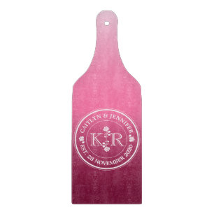 Relationship of Equals Monogram Rose Pink Ombre Cutting Board