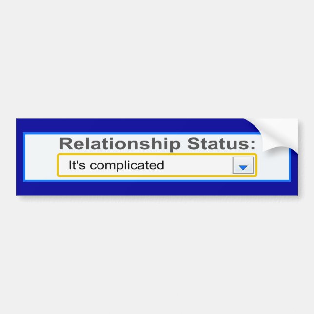 Relationship Status It's Complicated Design Bumper Sticker (Front)