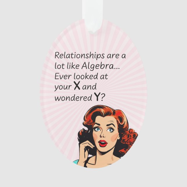 Relationships are Like Algebra Funny Quip Ornament (Front)