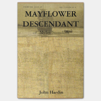 Relative of Mayflower Descendants Myles Standish Post-it Notes