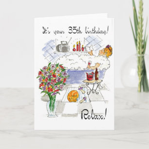 'Relax' 35th Birthday Card