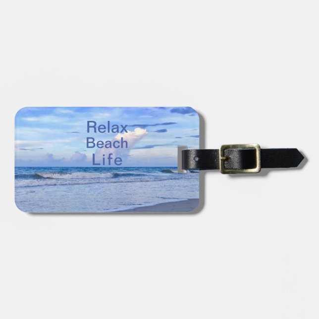 Relax Beach Life Photography Luggage Tag (Front Horizontal)