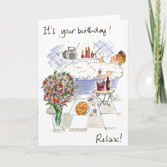 'Relax' birthday card (Front)