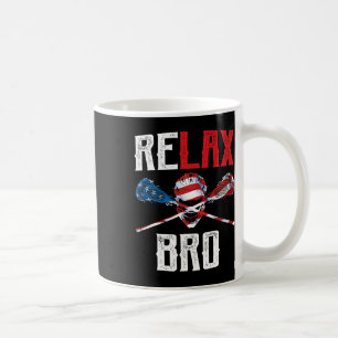 Relax Bro Lacrosse American Flag Lax Lacrosse Play Coffee Mug