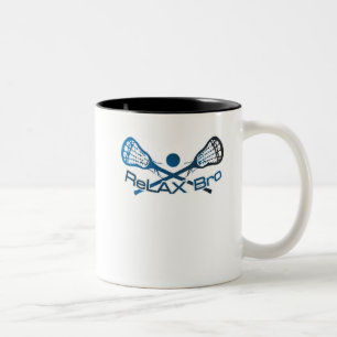 Relax Bro Lacrosse Player Funny Gift Two-Tone Coffee Mug