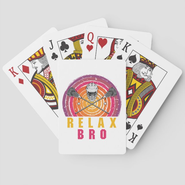Relax Bro Lacrosse Playing Cards (Back)
