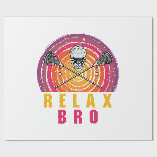 Relax Bro Lacrosse Wrapping Paper (Flat)