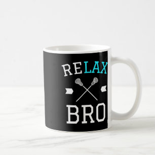 Relax Bro Lax Sticks Funny Lacrosse Gift - White Coffee Mug