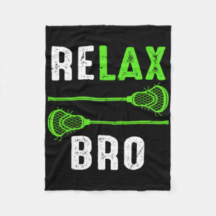 Relax Bro Vintage Lacrosse Fleece Blanket
