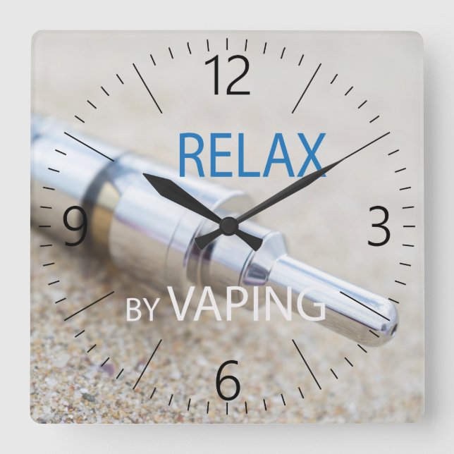 Relax by vaping square wall clock (Front)