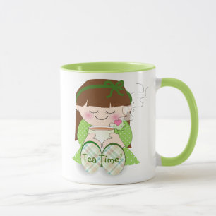 Relax! Cute Kawaii Girl Relaxing with Tea / Coffee Mug