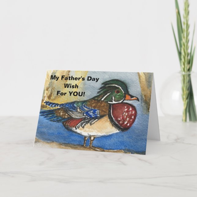 Relax Enjoy Wishes Wood Duck Fathers Day Art Card (Front)