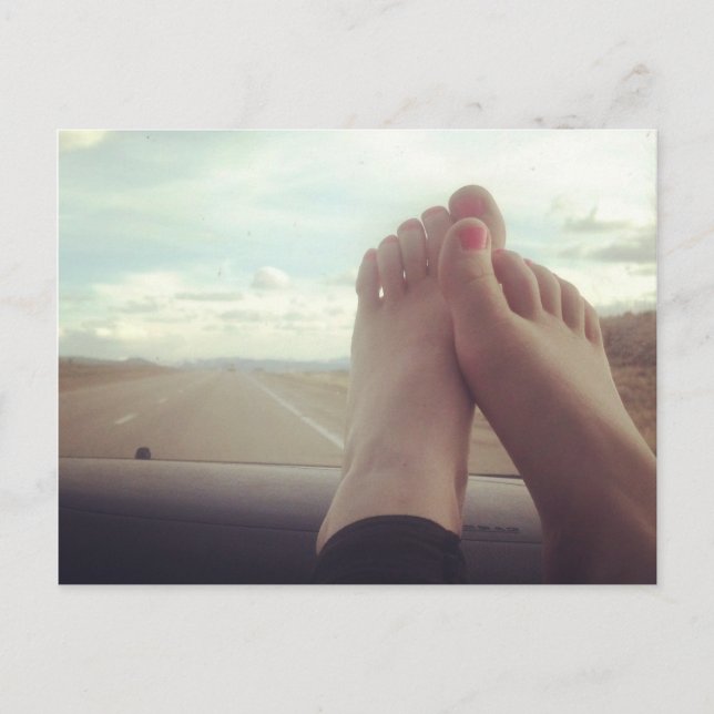 relax feet on the dashboard postcard (Front)