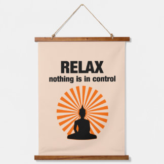 Relax Funny Buddha Quote Hanging Tapestry
